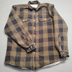 RedHead Black and Tan Plaid Sherpa-Lined Shirt Jacket